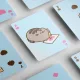 Francia kártya, póker kártya, 54 lapos, Pusheen cicás