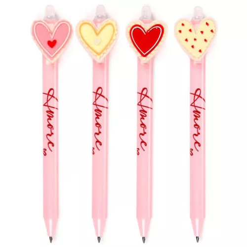 Radírozható zseléstoll, kék tinta, Szivecskés, Amore, többféle változat