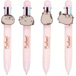   Pusheen cicás többszínű toll (6 szín), Pusheen figuradísszel, többféle