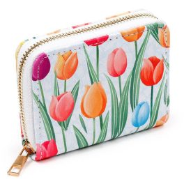 Tulipán mintás pénztárca, 9x11x2,5cm