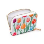 Tulipán mintás pénztárca, 9x11x2,5cm