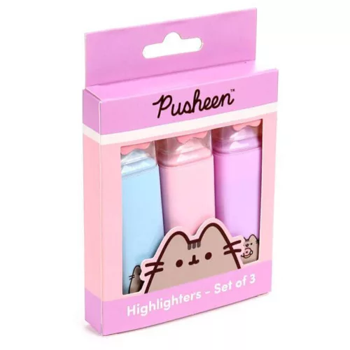 Pusheen cicás szövegkiemelő szett, 3 db/szett, Pusheen macska mancsa