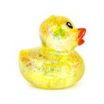 Glitteres, nyomogatható gumikacsák, antistressz játék, 5,5x4cm, többféle