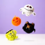Pattogó plüss labda, halloweeni figurák, kísérteties Spooky, többféle