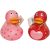Szivecskés gumikacsák, fürdőjáték, 8x9x9cm, Amore, 2 féle