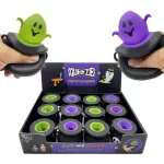 Halloweeni nyomogatható antistressz játék, üstből kiugró szellem, kísérteties Spooky, kétféle változat