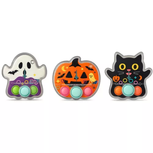 Halloweeni vizes, nyomogatós ügyességi játék, kísérteties Spooky, háromféle változat (macska, szellem, tök)