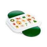 Karácsonyi ételhordó, uzsonnás doboz szett, 12x15,5x8,5cm, Bento, Mézeskalács minta