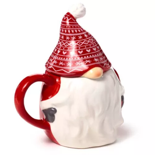 Karácsonyi bögre, kerámia, kukucskáló manó, Scandi Jolly Gonks, 450ml, 1 db