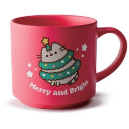   Pusheen cicás bögre, karácsonyi, 470ml, 9x10x9cm, Merry and Bright
