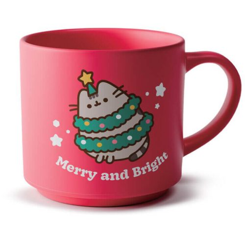 Pusheen cicás bögre, karácsonyi, 470ml, 9x10x9cm, Merry and Bright