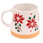 Karácsonyi bögre, kerámia, 420 ml, mikulásvirág