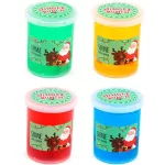 Slime 7cm-es műanyag palackban, karácsonyi figurával, 4 féle változat