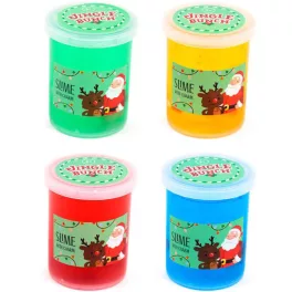  Slime 7cm-es műanyag palackban, karácsonyi figurával, 4 féle változat