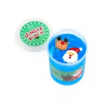 Slime 7cm-es műanyag palackban, karácsonyi figurával, 4 féle változat