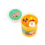 Slime 7cm-es műanyag palackban, karácsonyi figurával, 4 féle változat