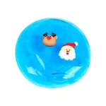 Slime 7cm-es műanyag palackban, karácsonyi figurával, 4 féle változat