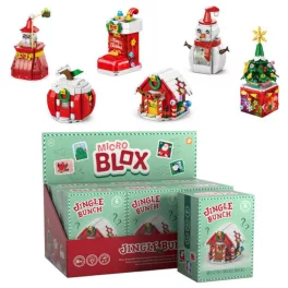   Karácsonyi mini építőkocka készlet, zsákbamacska mistery micro blox, karácsonyi csapat, 6 féle változat