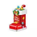 Karácsonyi mini építőkocka készlet, zsákbamacska mistery micro blox, karácsonyi csapat, 6 féle változat