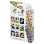 Pixel kulcstartókészítő szett 3 kulcstartó alaplappal, 8 színnel, mintákkal, állatok