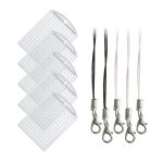 Kulcstartó alaplapok pixelhez zsinórral, 3x4cm, átlátszó, 5 db kulcstartó és 5 db zsinór