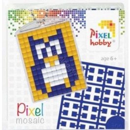  Pixel kulcstartókészítő szett 1 kulcstartó alaplappal, 3 színnel, bagoly