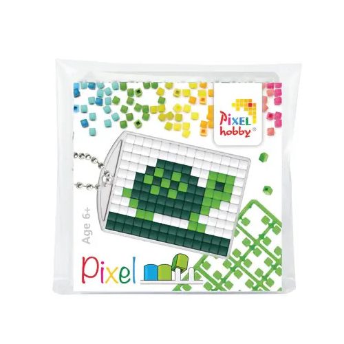 Pixel kulcstartókészítő szett 1 kulcstartó alaplappal, 3 színnel, teknős