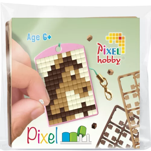 Pixel kulcstartókészítő szett 1 kulcstartó alaplappal, 3 színnel, ló (23113)