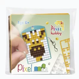   Pixel kulcstartókészítő szett 1 kulcstartó alaplappal, 3 színnel, zsiráf (23120)