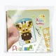 Pixel kulcstartókészítő szett 1 kulcstartó alaplappal, 3 színnel, zsiráf (23120)