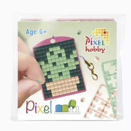   Pixel kulcstartókészítő szett 1 kulcstartó alaplappal, 3 színnel, kaktusz (23125)