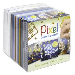   Pixel kocka, pixel szett 3 db kis alaplappal, miniatűrök (festmények)