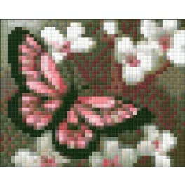 Pixel szett 1 normál alaplappal, színekkel, pillangó virágokkal, (801003)