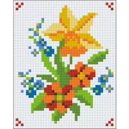 Pixel szett 1 normál alaplappal, színekkel, virágok
