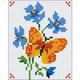 Pixel szett 1 normál alaplappal, színekkel, sárga pillangó