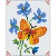 Pixel szett 1 normál alaplappal, színekkel, sárga pillangó
