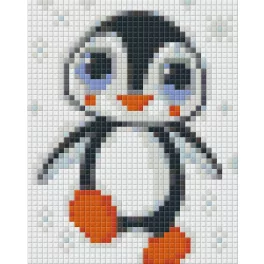 Pixel szett 1 normál alaplappal, színekkel, pingvin, (801208)