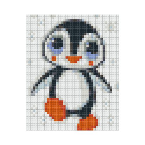 Pixel szett 1 normál alaplappal, színekkel, pingvin, (801208)