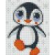 Pixel szett 1 normál alaplappal, színekkel, pingvin, (801208)