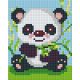 Pixel szett 1 normál alaplappal, színekkel, panda, (801220)