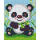 Pixel szett 1 normál alaplappal, színekkel, panda, (801220)