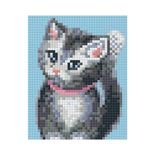 Pixel szett 1 normál alaplappal, színekkel, cirmos cica
