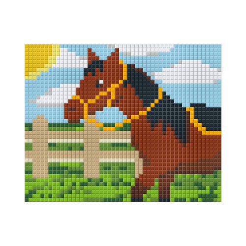 Pixel szett 1 normál alaplappal, színekkel, ló, 801250