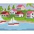 Pixel szett 1 normál alaplappal, színekkel, házak tóval