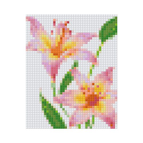 Pixel szett 1 normál alaplappal, színekkel, liliom