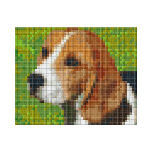 Pixel szett 1 normál alaplappal, színekkel, kutya, beagle