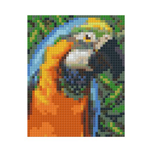 Pixel szett 1 normál alaplappal, színekkel, papagáj, (801328)