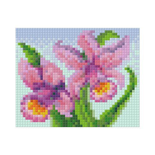 Pixel szett 1 normál alaplappal, színekkel, liliomok