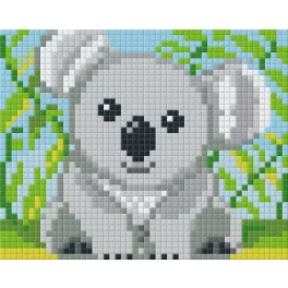 Pixel szett 1 normál alaplappal, színekkel, koala, fekvő kép