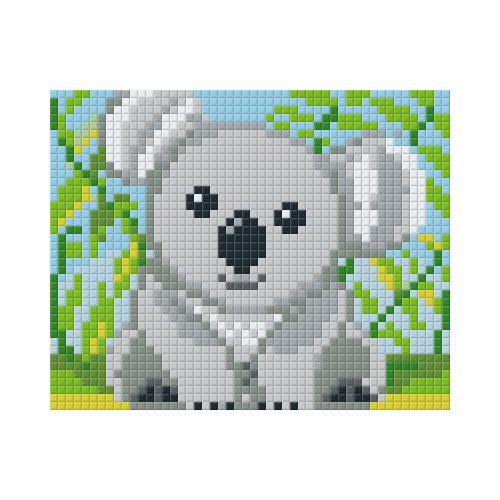 Pixel szett 1 normál alaplappal, színekkel, koala, fekvő kép